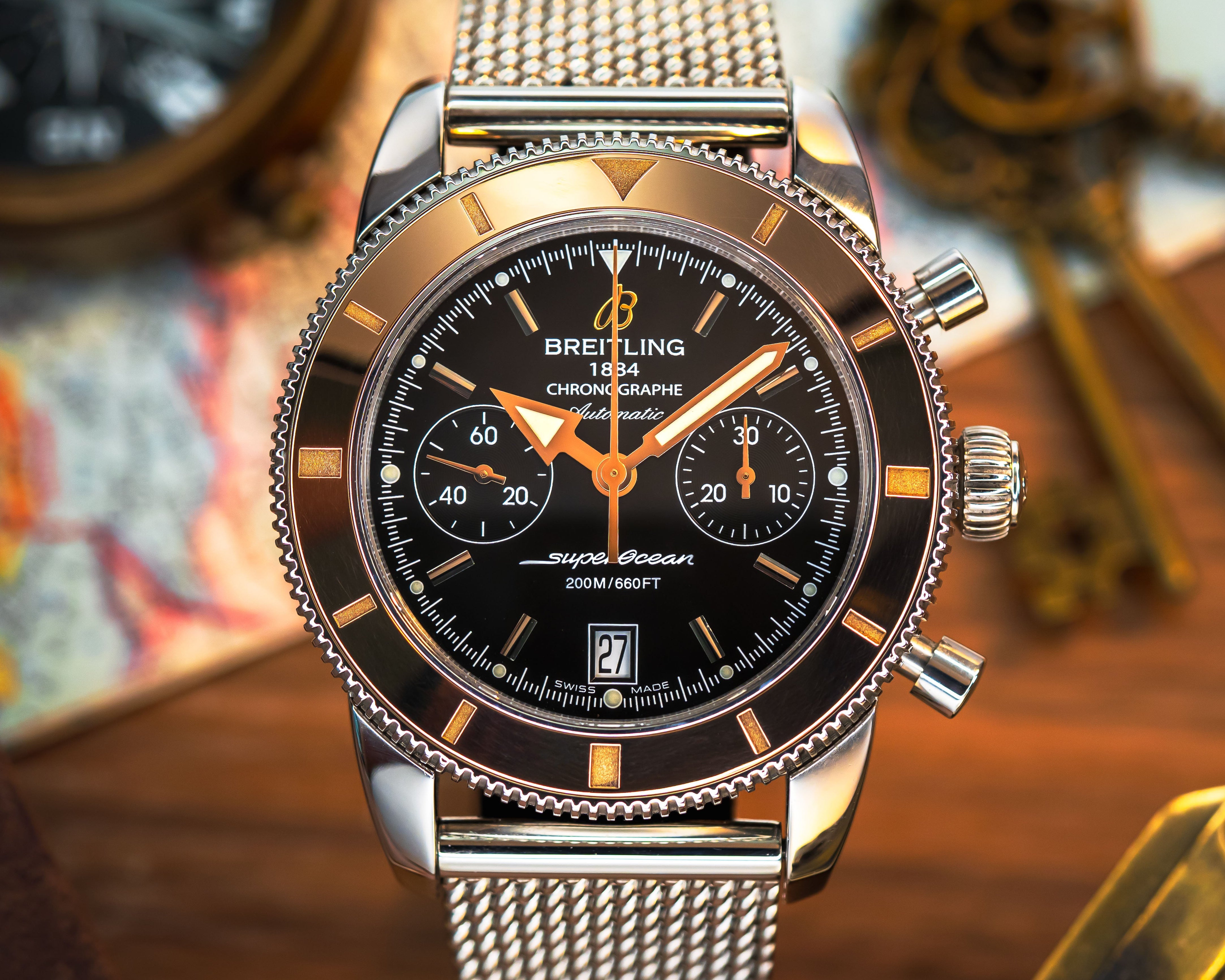 Breitling SuperOcean Heritage Chronograph 44 Black & Rose Gold U2337012-BB1-154