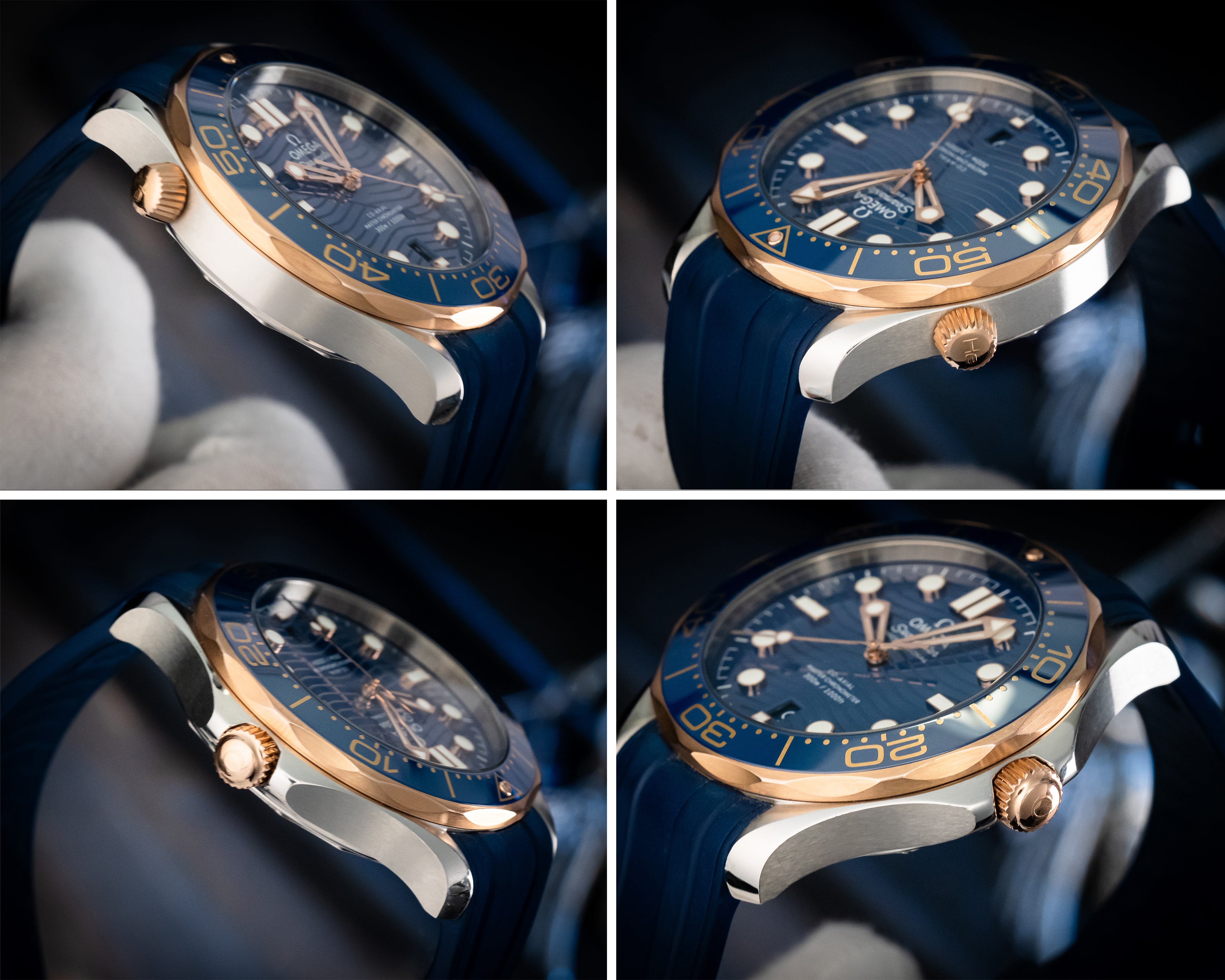 Omega Seamaster Diver 300M Steel Sedna Gold Blue 210.22.42.20.03.002
