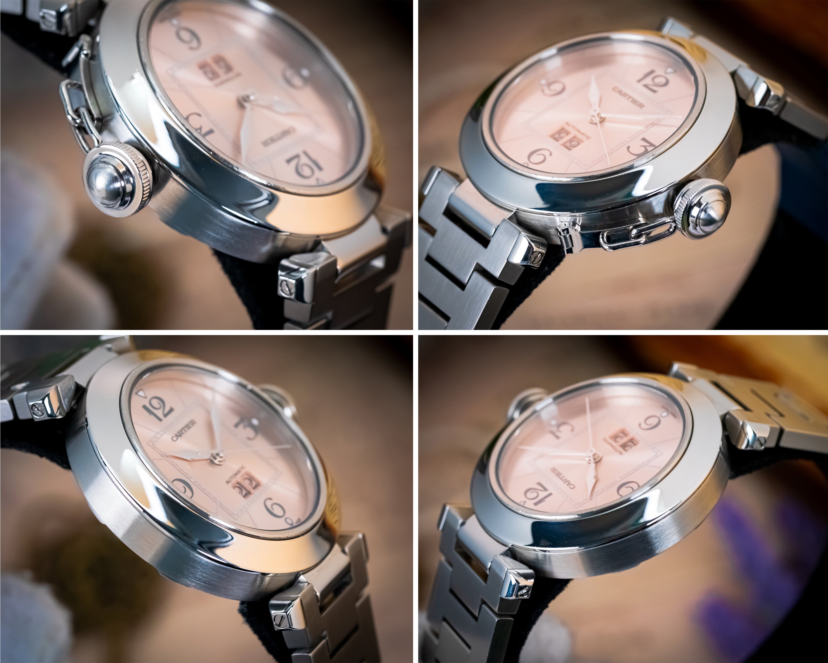 CARTIER PASHA BIG DATE PINK DIAL LADIES WATCH – W31058M7