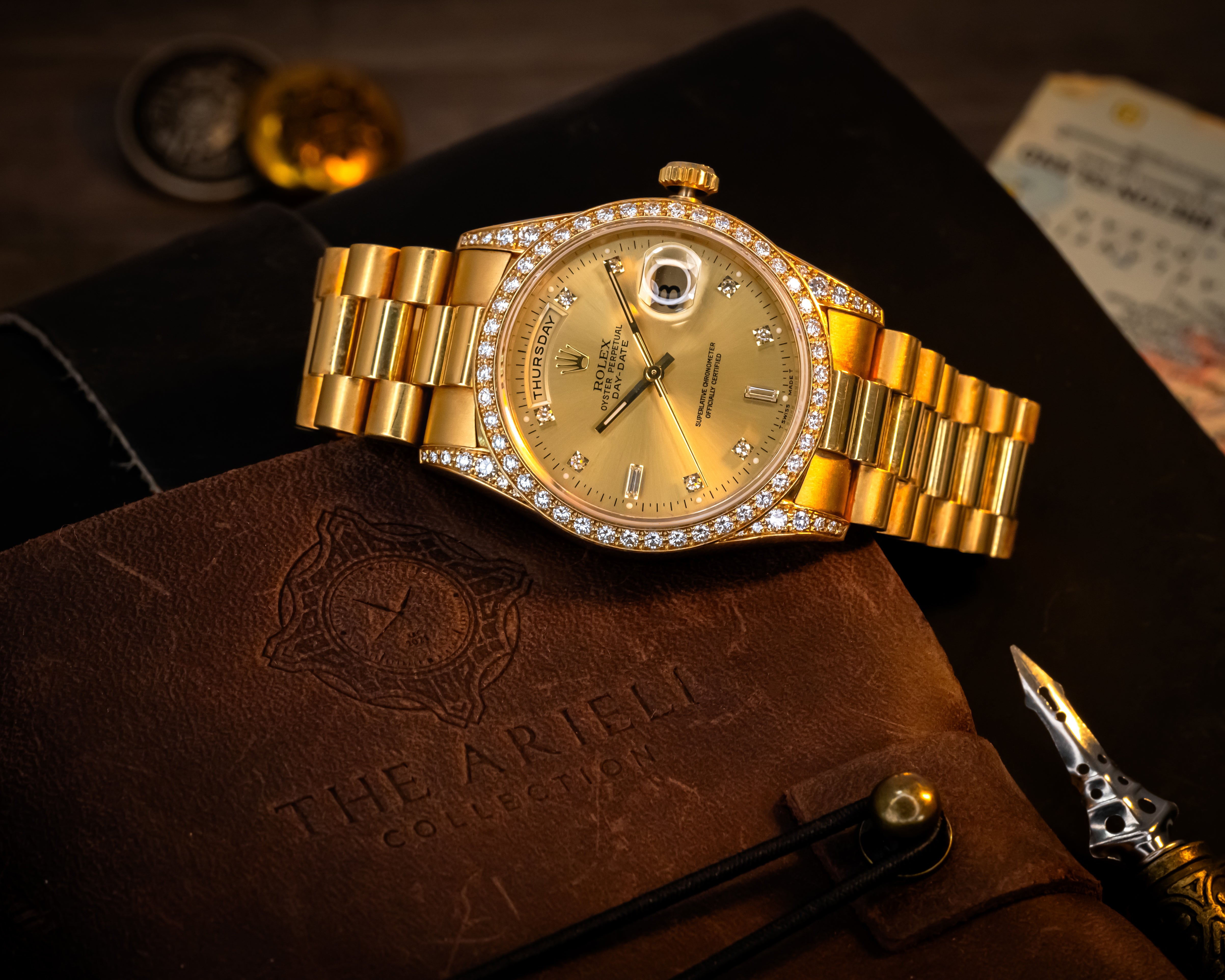 Rolex President Day-Date 36 Yellow Gold & Diamonds – 18388
