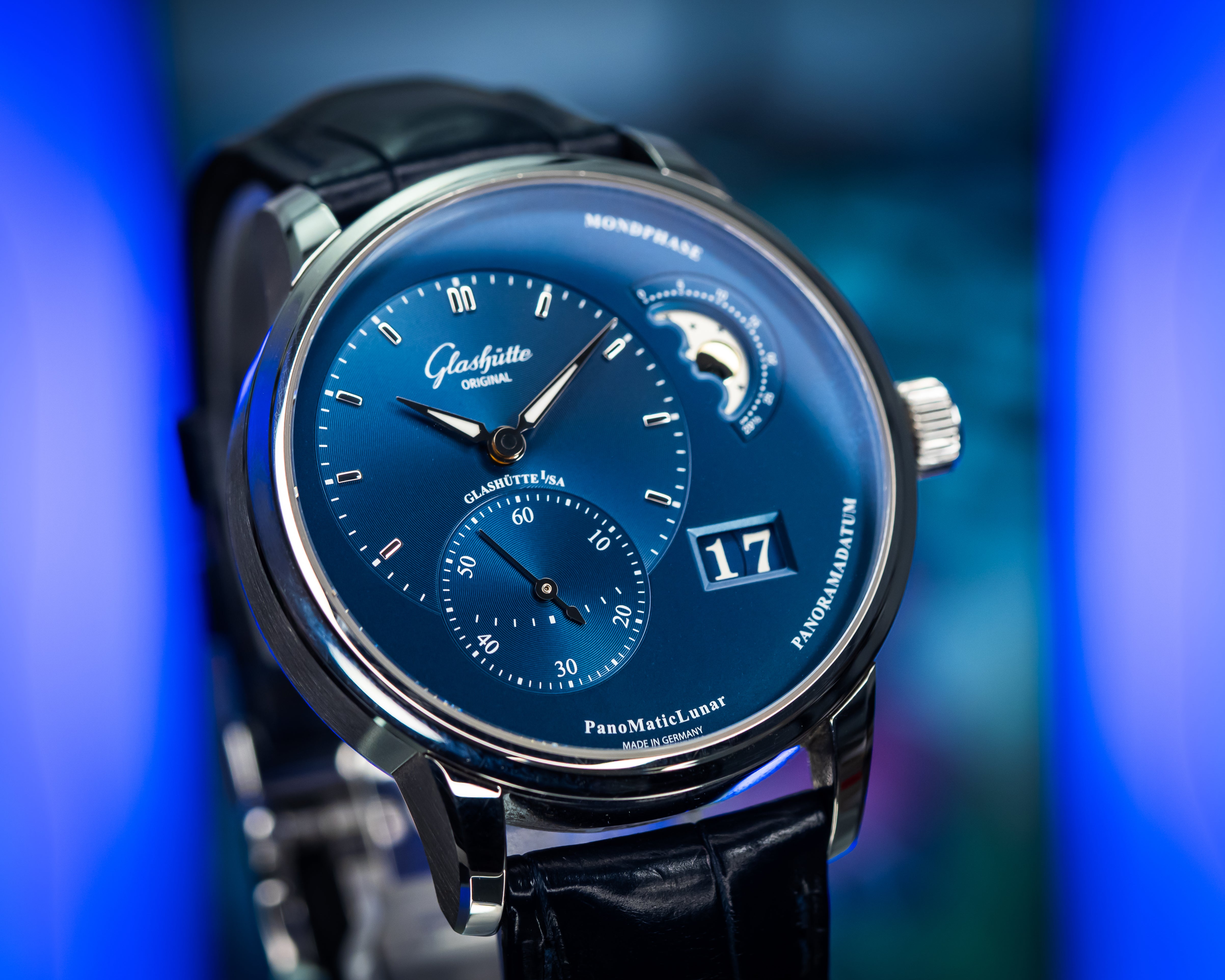 Glashutte Original PanoMatic Lunar Blue Dial – 1-90-02-46-32-35