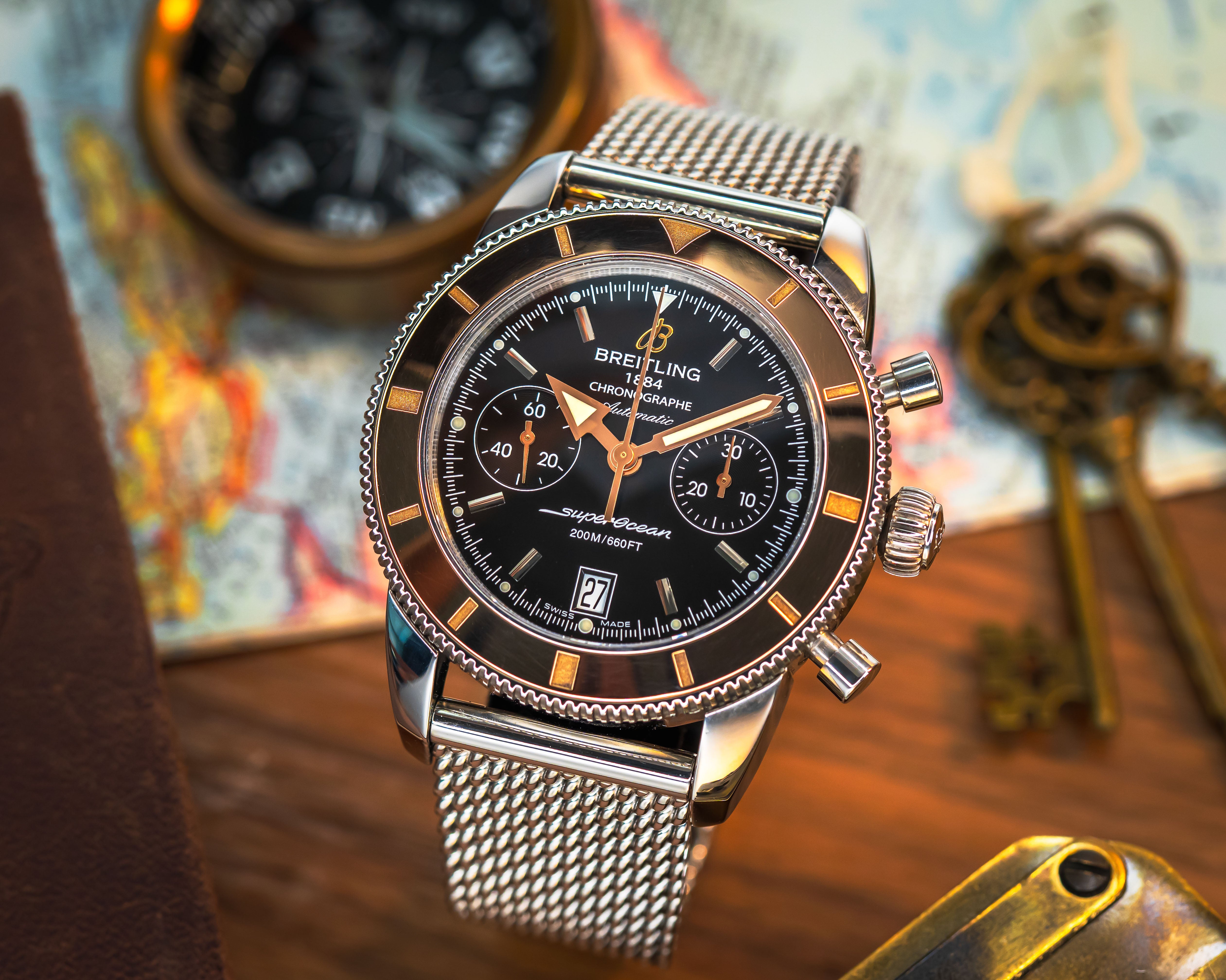 Breitling SuperOcean Heritage Chronograph 44 Black & Rose Gold U2337012-BB1-154