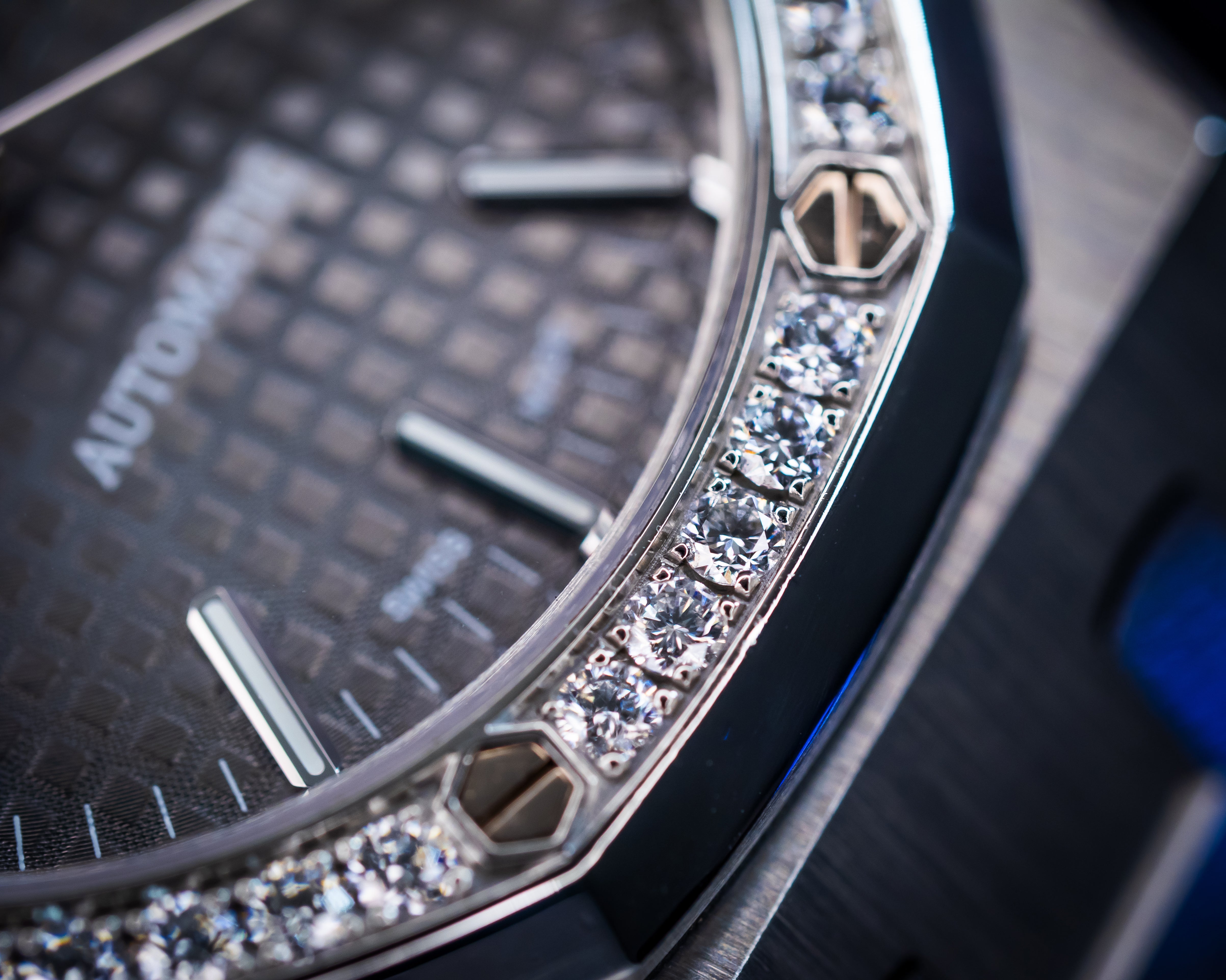 AUDEMARS PIGUET ROYAL OAK SELFWINDING DIAMOND SET RUTHENIUM DIAL 15451ST.ZZ.1256ST.02