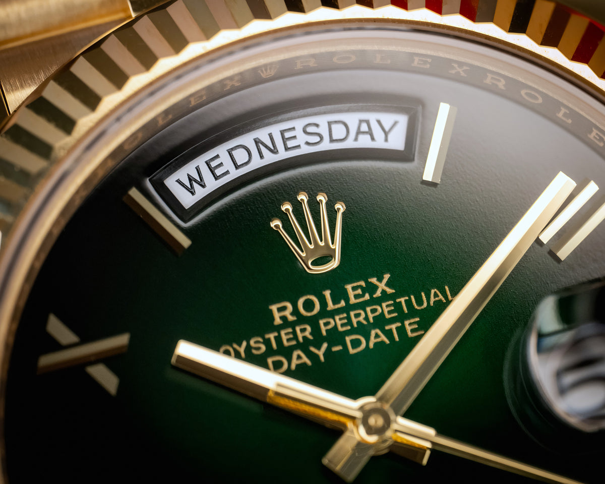 Rolex Day Date 40 Green Ombré Dial 18K Yellow Gold 228238