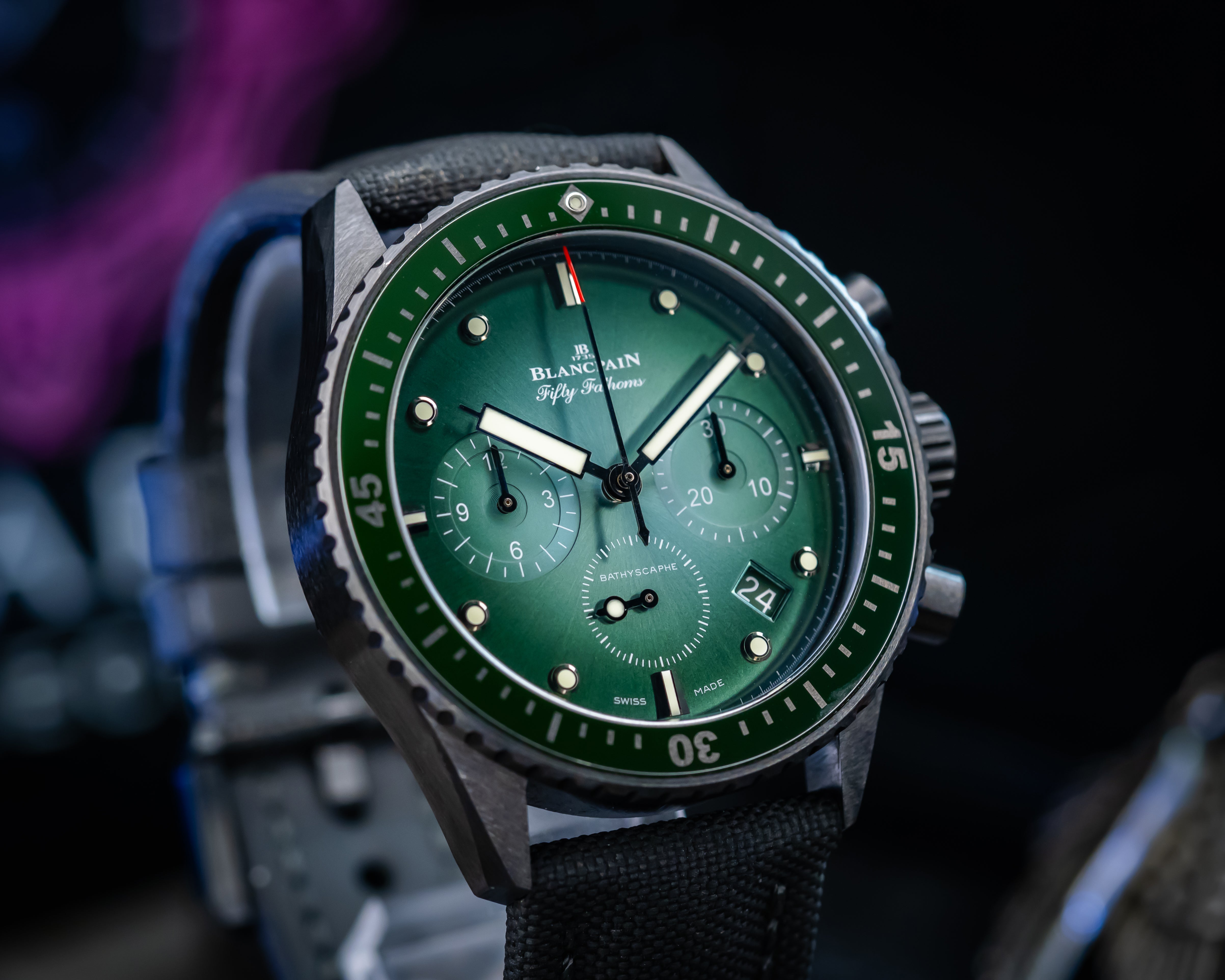 BLANCPAIN FIFTY FATHOMS BATHYSCAPHE CHRONOGRAPH FLYBACK GREEN 5200-0153-B52A