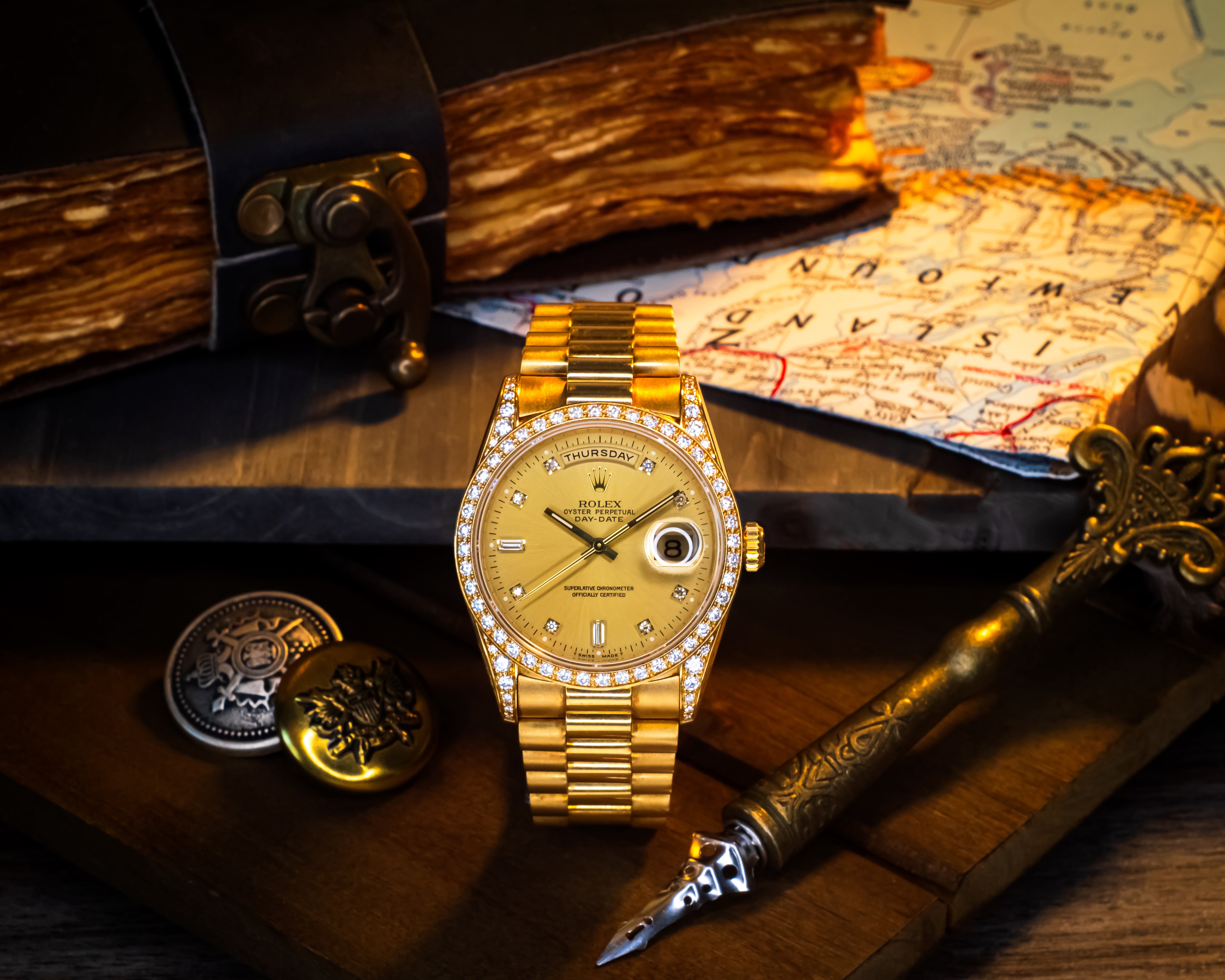 Rolex President Day-Date 36 Yellow Gold & Diamonds – 18388