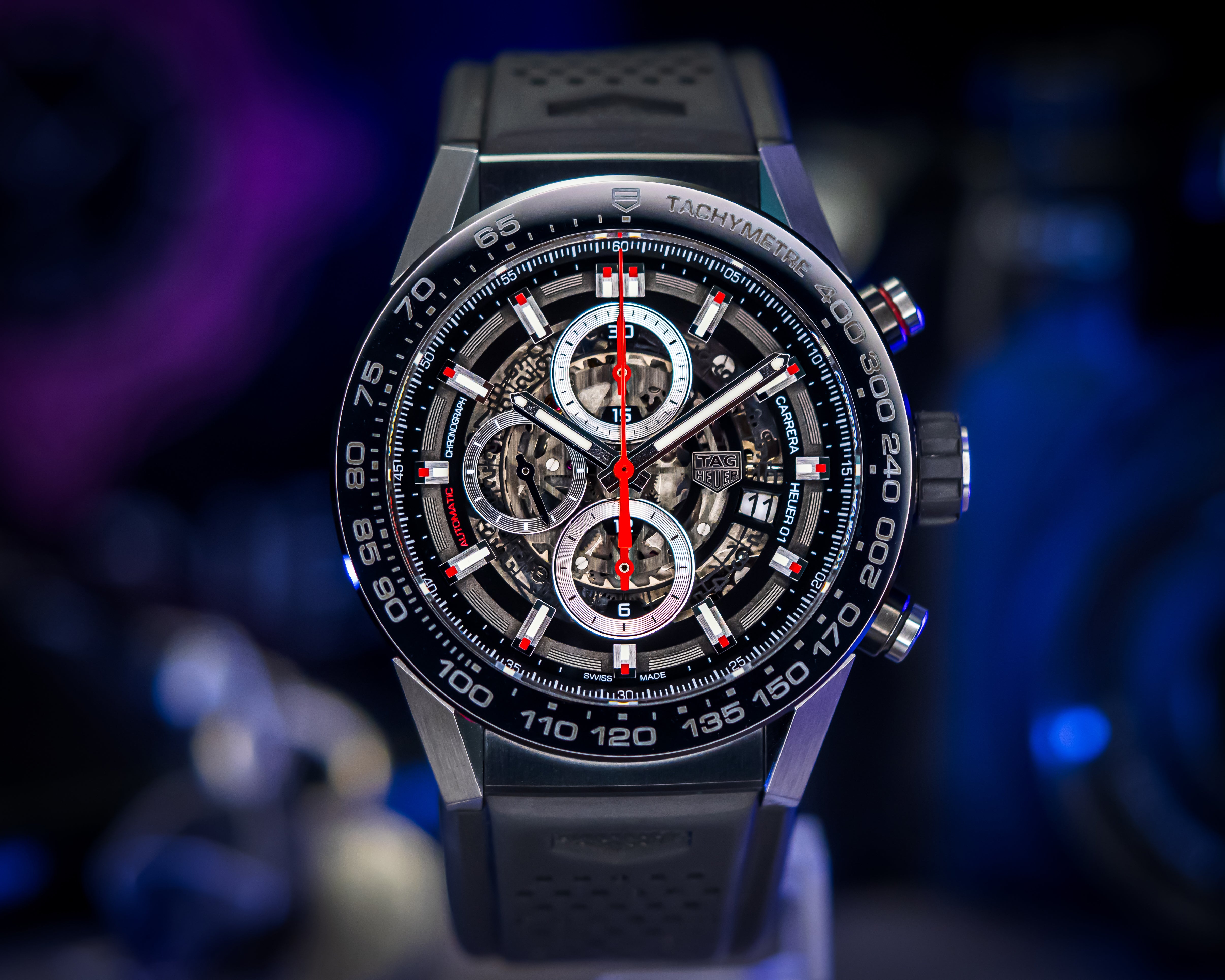 TAG HEUER CARRERA CALIBRE 01 SKELETON CHRONOGRAPH CAR2A1Z.FT6044