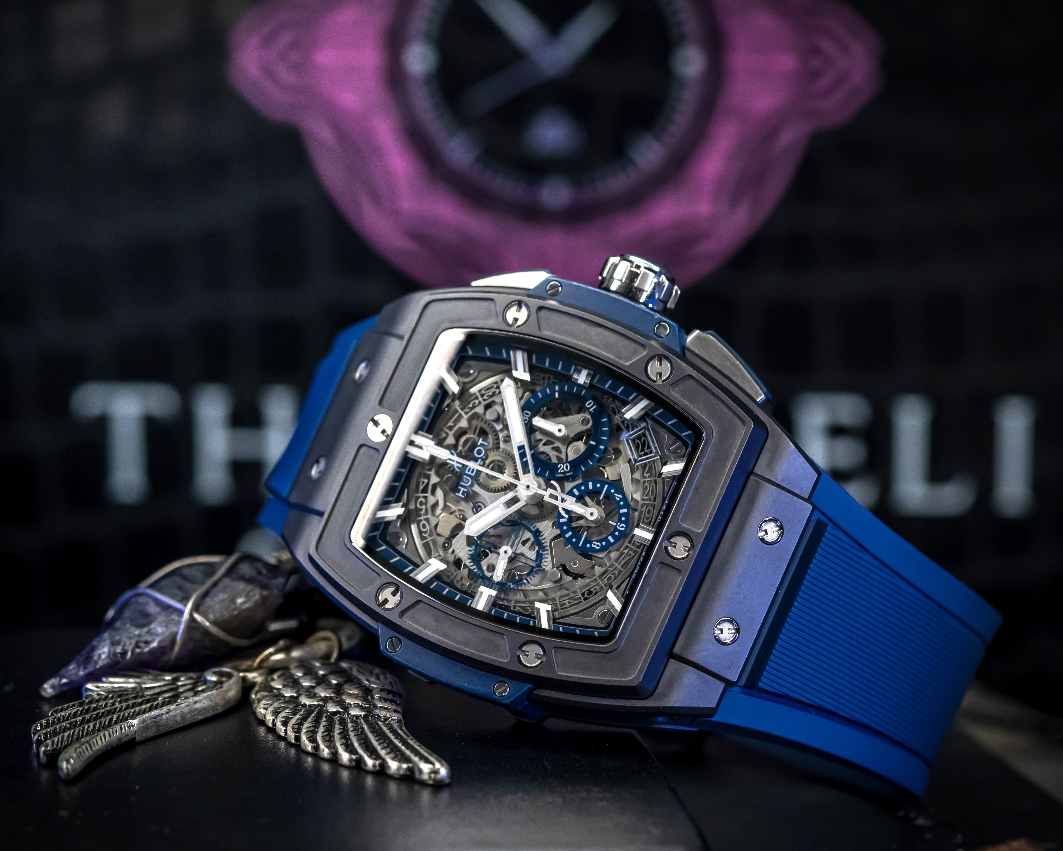 HUBLOT SPIRIT OF BIG BANG BLUE & BLACK CERAMIC CHRONOGRAPH 641.CI.7170.LR