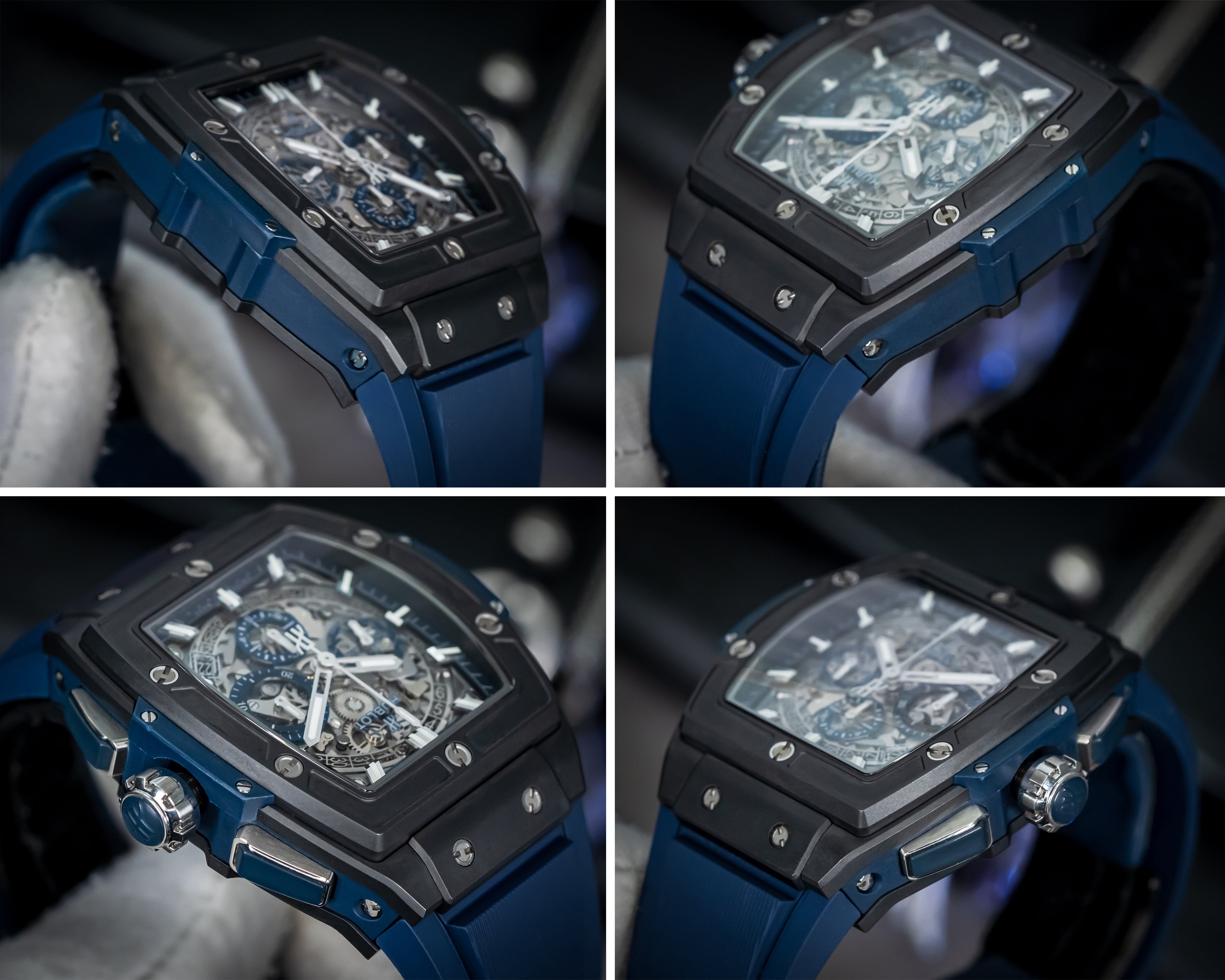 HUBLOT SPIRIT OF BIG BANG BLUE & BLACK CERAMIC CHRONOGRAPH 641.CI.7170.LR