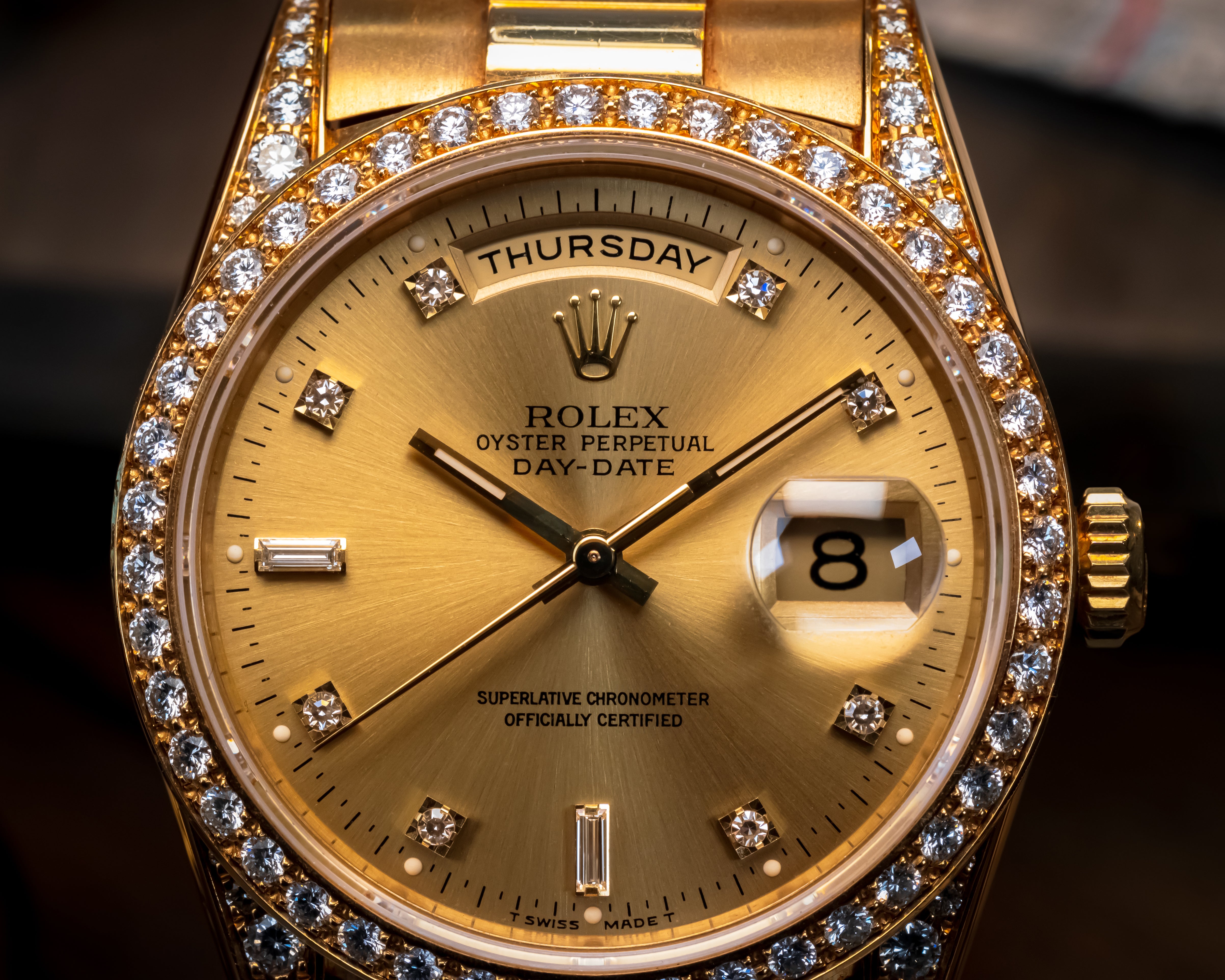 Rolex President Day-Date 36 Yellow Gold & Diamonds – 18388