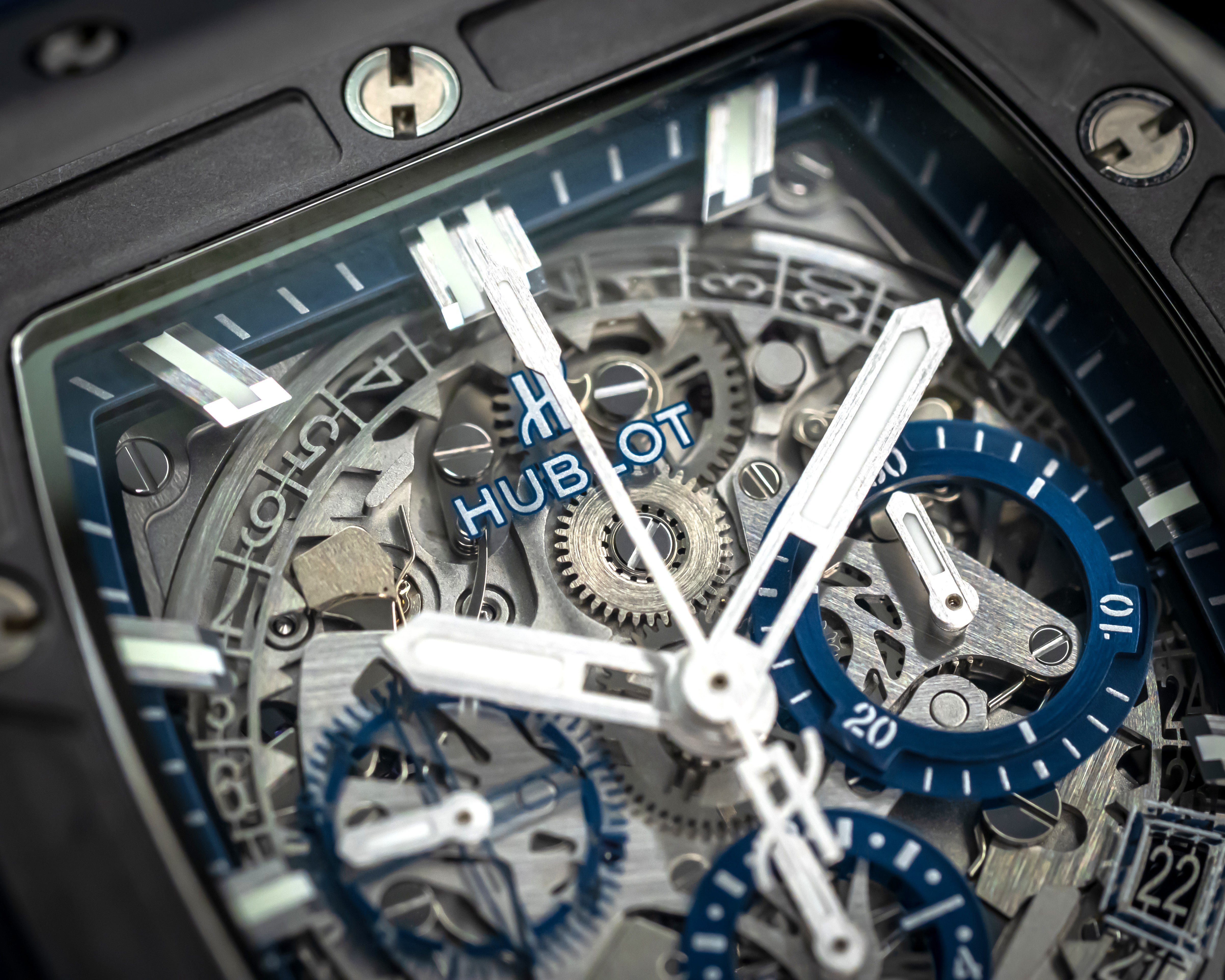 HUBLOT SPIRIT OF BIG BANG BLUE & BLACK CERAMIC CHRONOGRAPH 641.CI.7170.LR