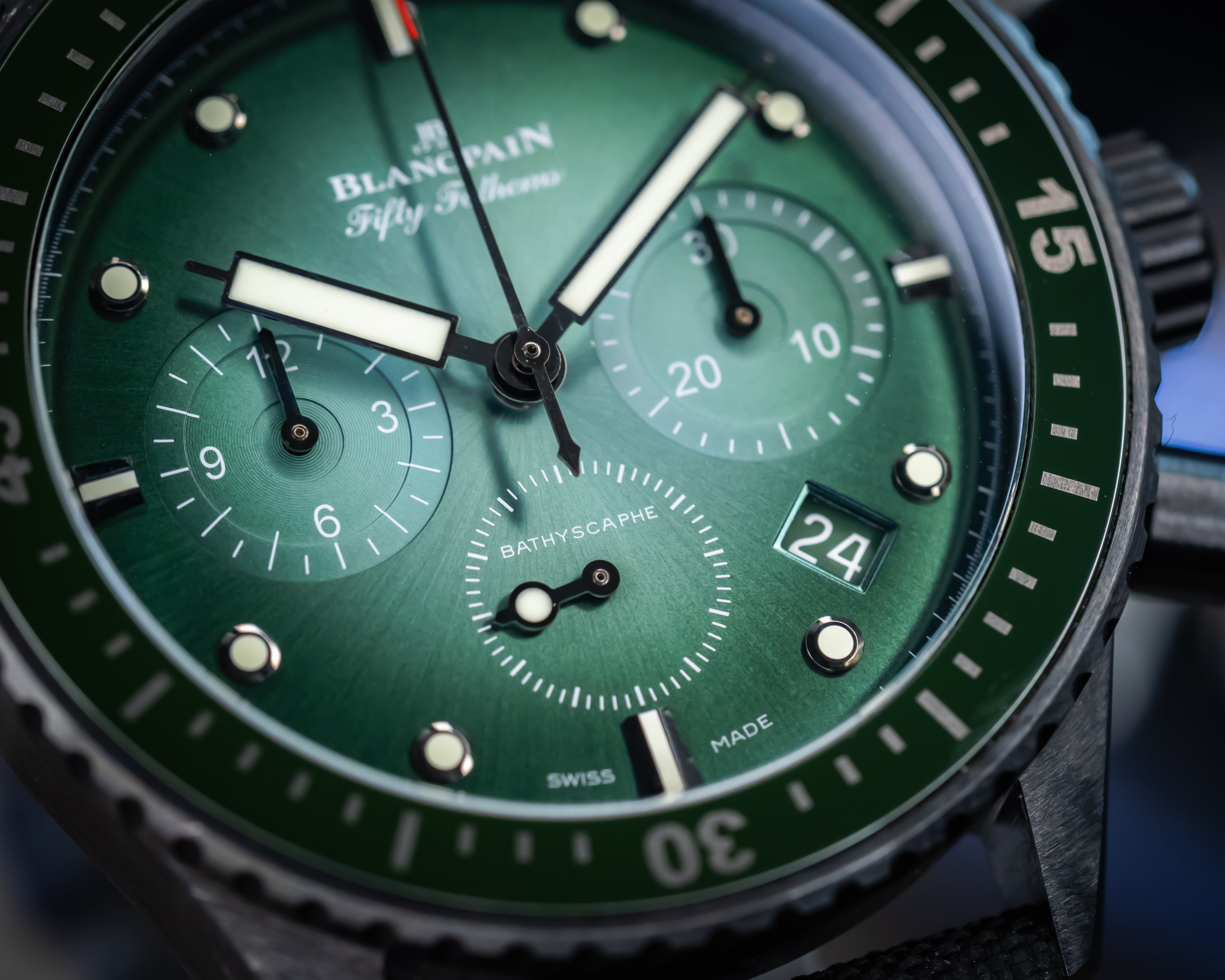 BLANCPAIN FIFTY FATHOMS BATHYSCAPHE CHRONOGRAPH FLYBACK GREEN 5200-0153-B52A
