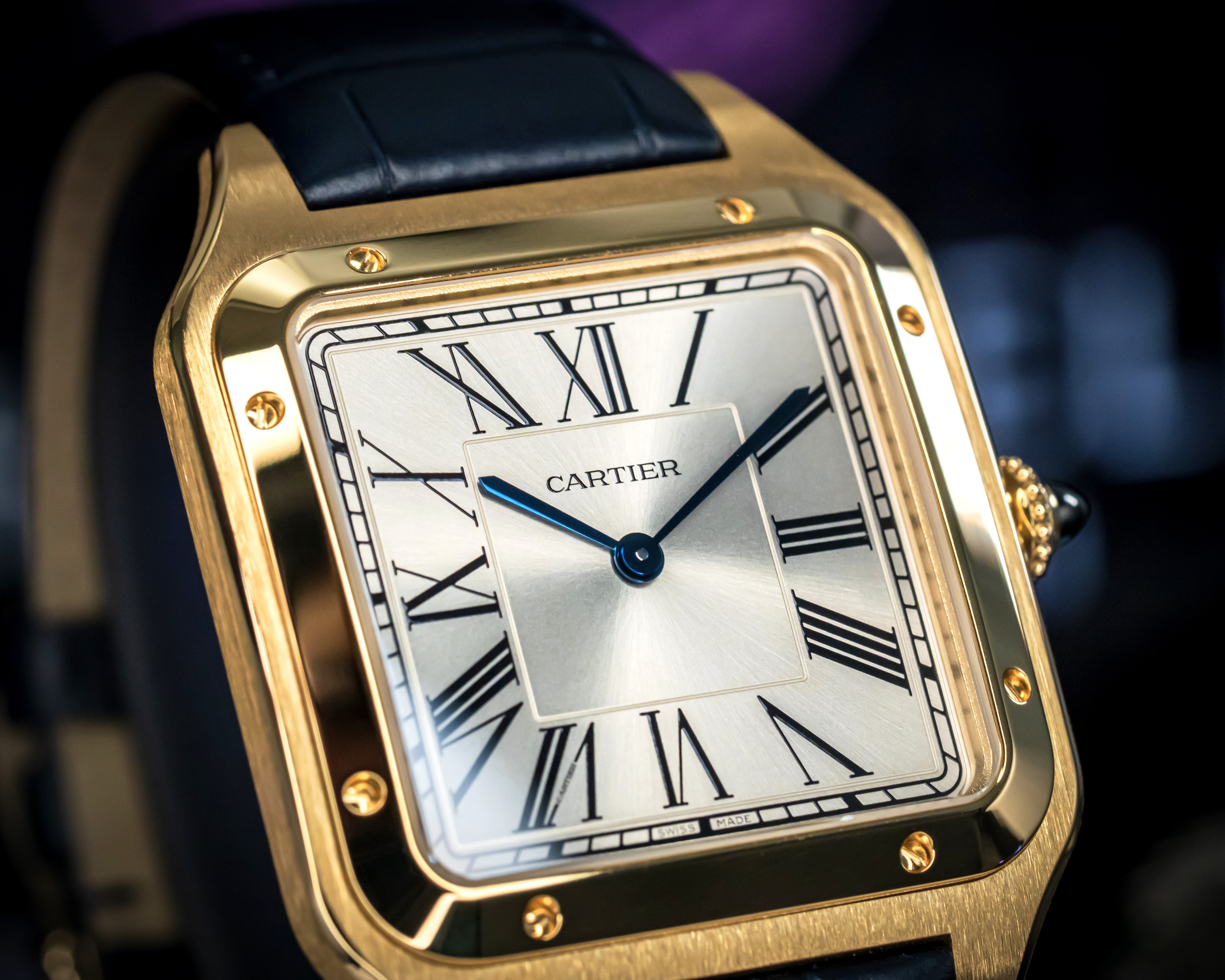 UNWORN CARTIER SANTOS-DUMONT EXTRA LARGE 18KT YELLOW GOLD WGSA0108