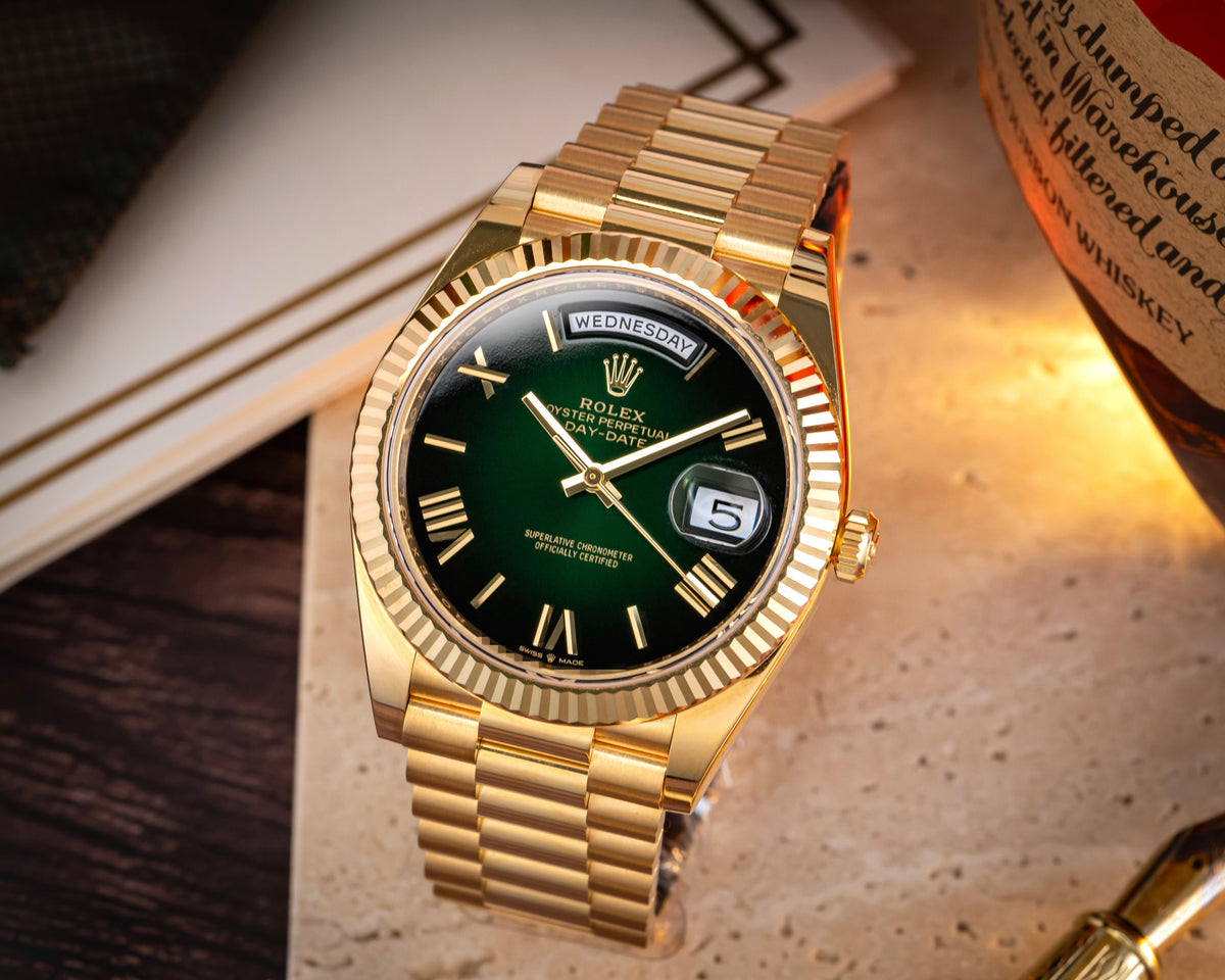 Rolex Day Date 40 Green Ombré Dial 18K Yellow Gold 228238