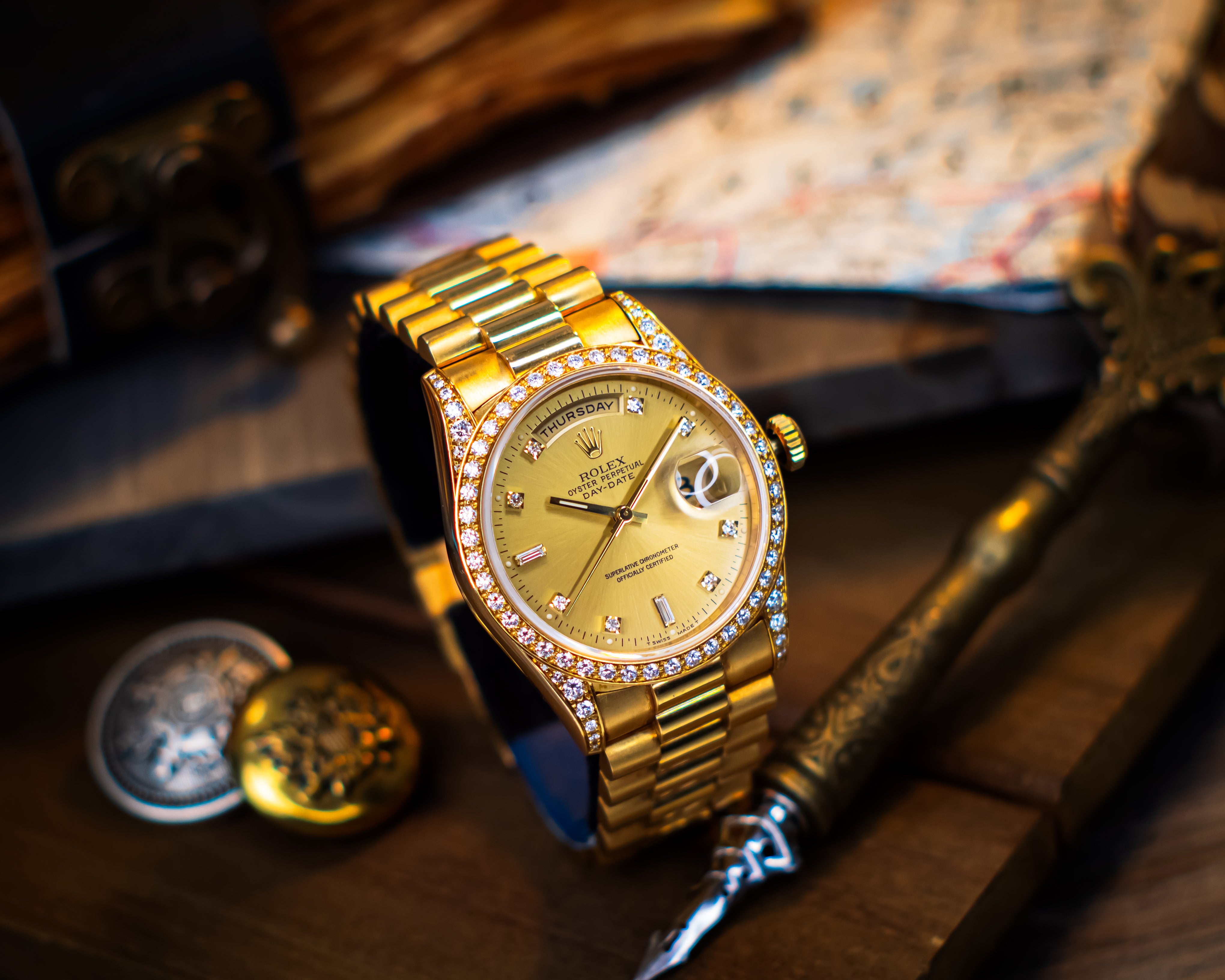 Rolex President Day-Date 36 Yellow Gold & Diamonds – 18388