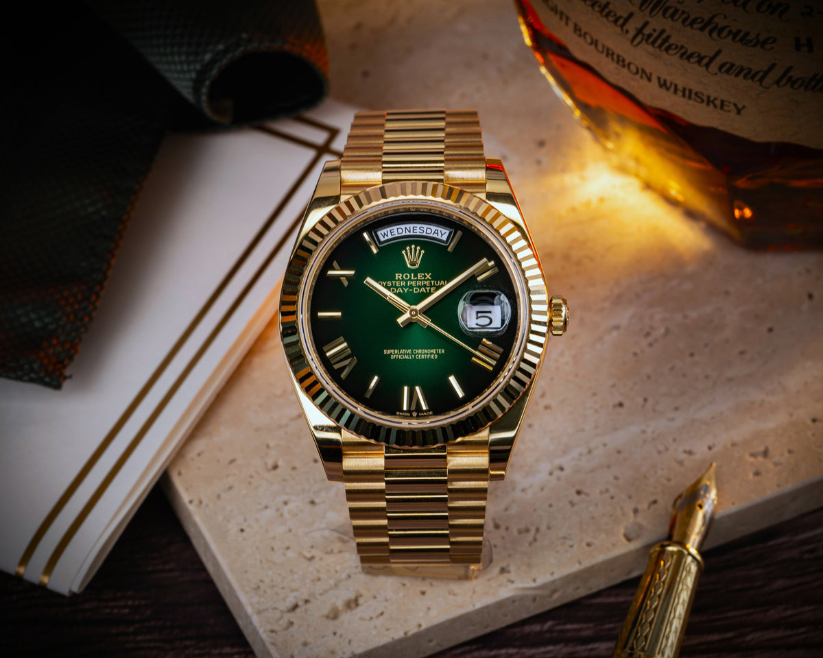 Rolex Day Date 40 Green Ombré Dial 18K Yellow Gold 228238